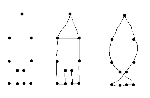A dot pattern that can be perceived as different objects depending on prior knowledge